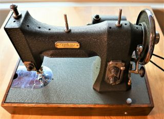 Antique White Sewing Machine 77mg Portable Immaculate Museum Piece