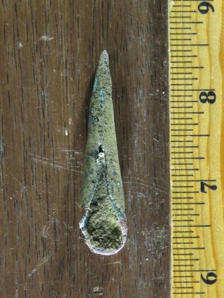 Classic Archaic Old Copper Culture rolled spearhead IL/WS area x Browner,  2 1/4 3