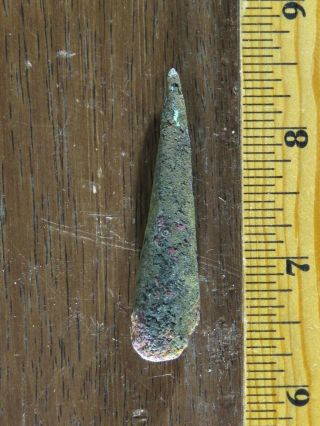 Classic Archaic Old Copper Culture rolled spearhead IL/WS area x Browner,  2 1/4 4