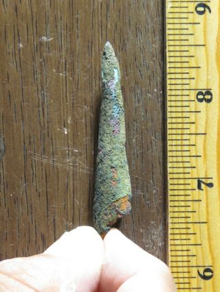 Classic Archaic Old Copper Culture rolled spearhead IL/WS area x Browner,  2 1/4 5
