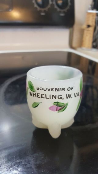Vintage Wheeling West Virginia Vintage Souvenir Pipe Milk Glass