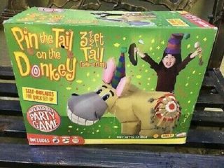 Gemmy Airblown Inflatable Pin The Tail On The Donkey Birthday Party Game - Rare