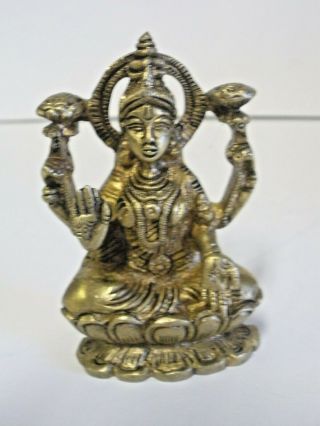 Lakshmi Brass Statue - 3.  50 " - Detail