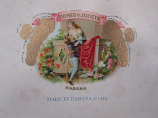 Vintage Romeo Y Julieta Habana Empty Wooden Cigar Box 3