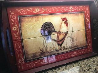 Rooster tile tray 2