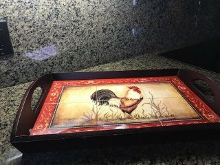 Rooster tile tray 5