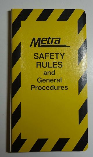 Metra Railroad 1989 Safety Rule Book - Chicago Commuter