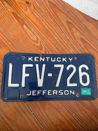 Vintage 1983 Kentucky / Jefferson County License Plate Lfv - 726