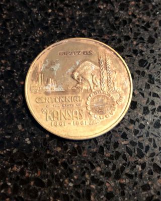 Centennial Coin Of Kansas 1861 - 1961 First National Bank Wichita 85th Anniversary
