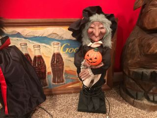 Vintage 1987 Telco Halloween 24 " Witch Motionette Animated Figure Rare Prop