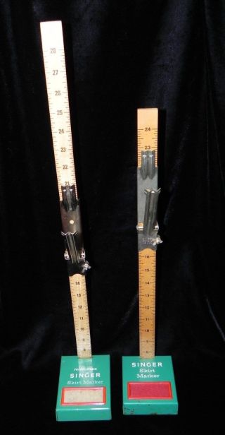 Vintage Singer Skirt Markers,  Set Of Two,  24 " & 28 " Mini - Max