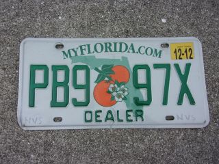 Florida 2012 Dealer License Plate Pb9 97x