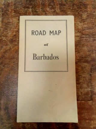 1956 Road Map Of Barbados