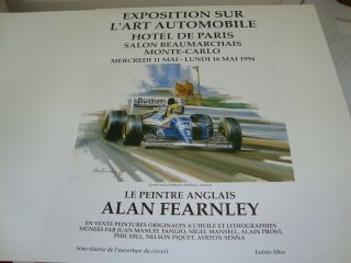 Alan Fearnley Art Exhibition Poster 1994 Hotel De Paris Monte - Carlo Senna