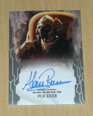 2017 Topps Star Wars Masterwork Rainbow Autograph Alan Ruscoe Plo Koon /50