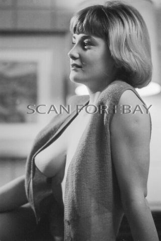 Nude 35mm Negative Busty Blonde Female Model Vintage 1950 