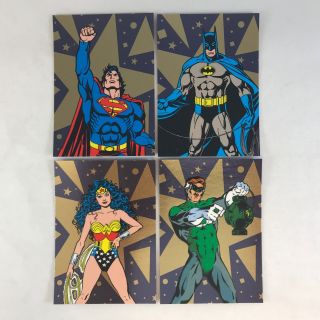 Dc Stars (skybox/1994) Complete Gold Foil Chase Card Set (4) Superman Batman