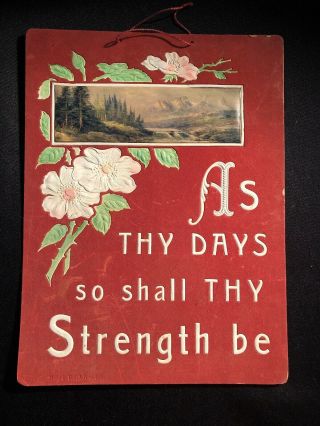 Watchtower - Related Vintage Motto Card " As Thy Days So Shall Thy Strength Be " Usa