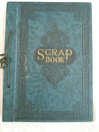 Vintage Scrapbook Album,  Blue Cover,  Victorian Era,  Texas Wildflowers Scrapbook