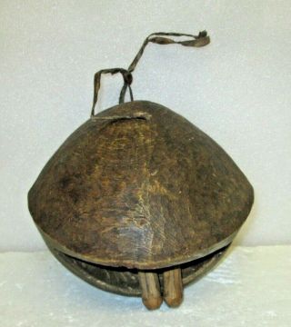 Antique Hand Carved Camel Bell Ethiopia (africa) Acacia Wood Early 1900 