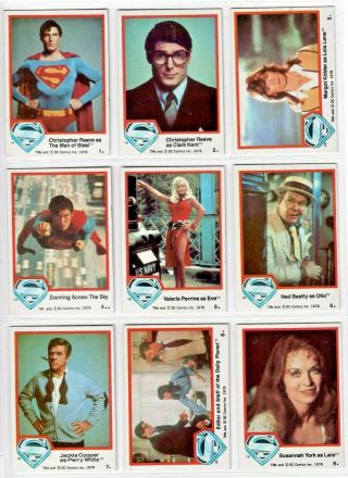 1978 Topps Superman The Movie Complete 165 Card Set Plus Opc Stickers & Wrappers