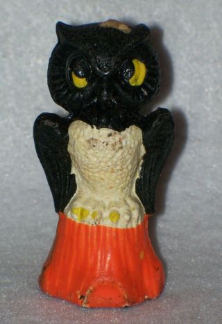Vintage Halloween Black Owl Gurley Candle