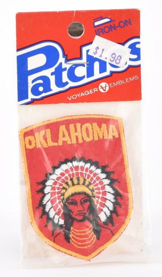Voyager Emblems Oklahoma Yellow Red Native American Shield Patch