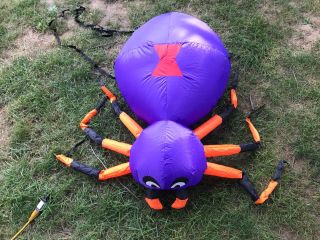 Halloween Airblown Inflatable Blow Up 3.  5ft Purple/orange Spider (car Show/12v)