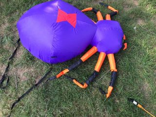 Halloween Airblown Inflatable Blow Up 3.  5FT Purple/Orange Spider (CAR SHOW/12v) 2