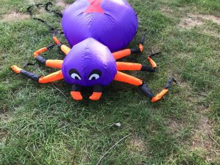 Halloween Airblown Inflatable Blow Up 3.  5FT Purple/Orange Spider (CAR SHOW/12v) 5