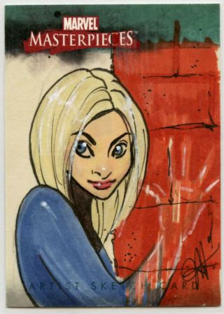 2008 Marvel Masterpieces 3 Sketch Card - Jessica Hickman - Invisible Woman