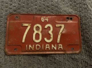 1964 Indiana Motorcycle License Plate