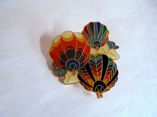Vintage Colorful Group Of Hot Air Balloons Pin