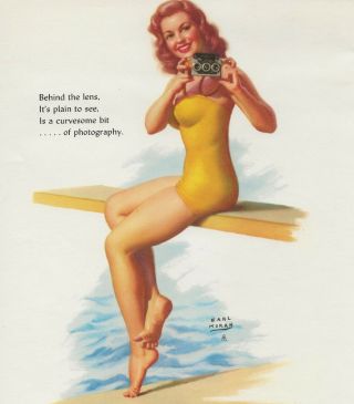 1950s Pin Up Girl Lithograph Earl Moran Pre Fame Marilyn Monroe 157