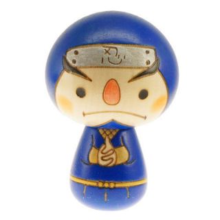 Japanese Nippon Usaburo Kokeshi Doll Ninja Blue 70mm Made In Japan