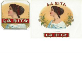 Vintage,  Cigar Box Label,  La Rita,  Set Of 2