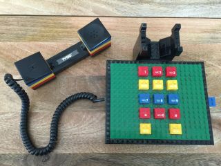Tyco Lego Telephone Vintage 1988 Landline Push Buttons Touch Key With Drawer