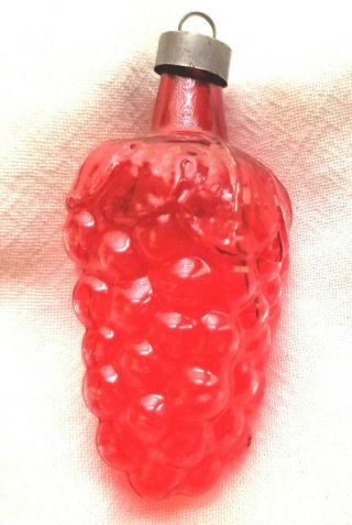 Red Glass Grapes.  1941 - 1942.  World War Ii Historical Ornament.  Usa