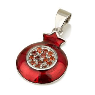 Pomegranate Pendant With Sterling Silver 925 Necklace