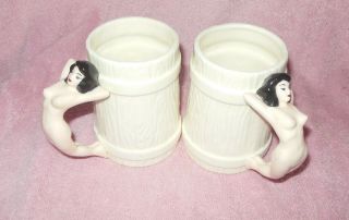 Vintage Naked Lady Nude Handled Mugs Cups