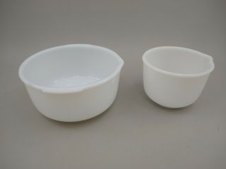 Glass Bake For Sunbeam White Milk Glass Mixing Bowl Set 1 - 1/2 & 3 Qt