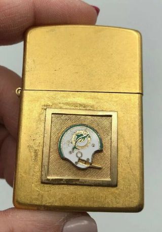 Zippo Miami Dolphins Gold Cigarette Lighter Collectible Football