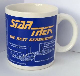 Pfaltzgraff Star Trek The Next Generation Coffee Mug 1994 U.  S.  S.  Enterprise Vtg