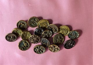 40,  COLLECTABLE vintage METAL buttons AUSTRIAN TINIES cut steel and more (63) 3