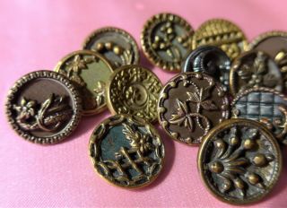 40,  COLLECTABLE vintage METAL buttons AUSTRIAN TINIES cut steel and more (63) 4