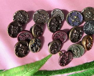 40,  COLLECTABLE vintage METAL buttons AUSTRIAN TINIES cut steel and more (63) 7