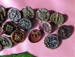 40,  COLLECTABLE vintage METAL buttons AUSTRIAN TINIES cut steel and more (63) 8