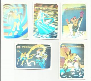 1990 Marvel Universe Hologram Insert Set Of 5 Cards Nm - M Rare