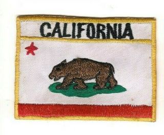 Vintage California State Flag Travel Souvenir Patch 65mm X 90mm