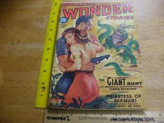 Thrilling Wonder Stories Summer 1944 Vintage Science Fiction Pulp Sexy Bergey Ar